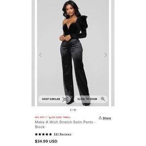 FashionNova Make a Wish Stretch Satin Pants